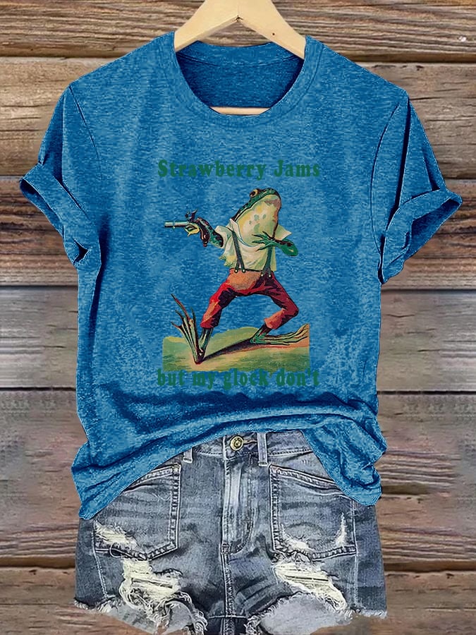 Women's Strawberry Jams but my glock don't Printed T-Shirt