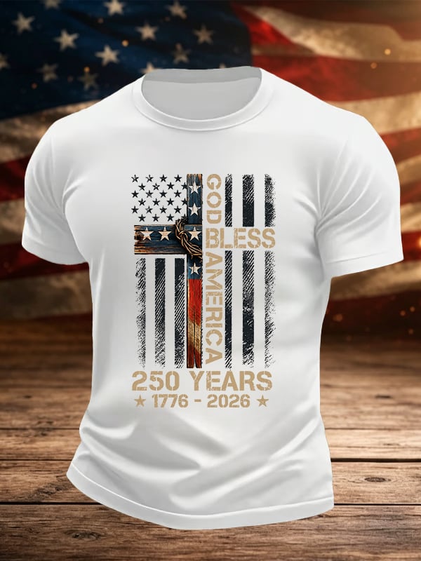 Men's GOD BLESS AMERICA Printed T-Shirt