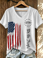 Women'S American Flag We The People T-Shirt