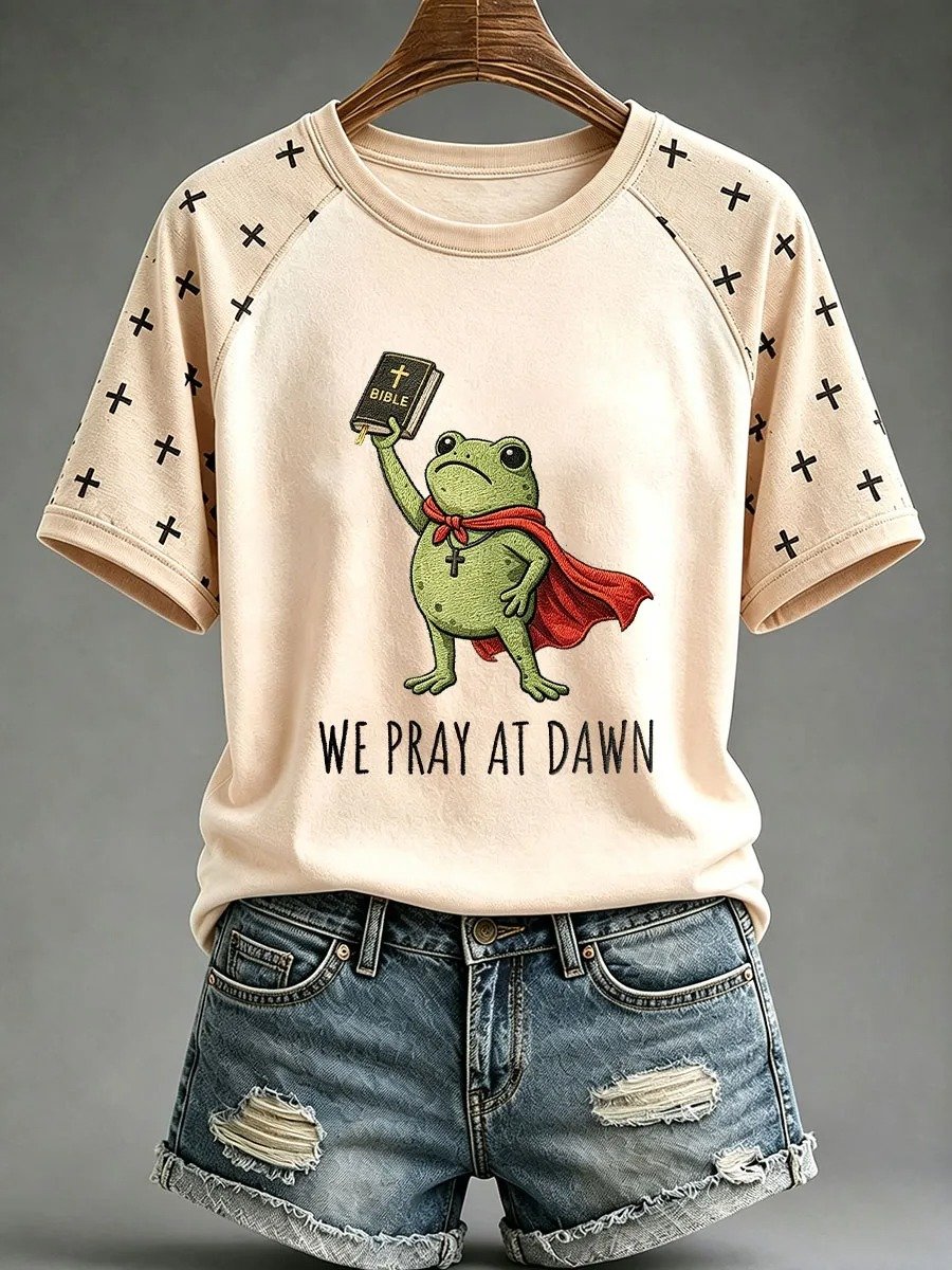 Women’s 'We Pray At Dawn' Printed Casual T-Shirt