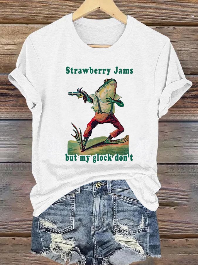 Women's Strawberry Jams but my glock don't Printed T-Shirt