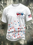 Men's Red Wine & 250 Years Of Freedom Printed Casual T-shirt
