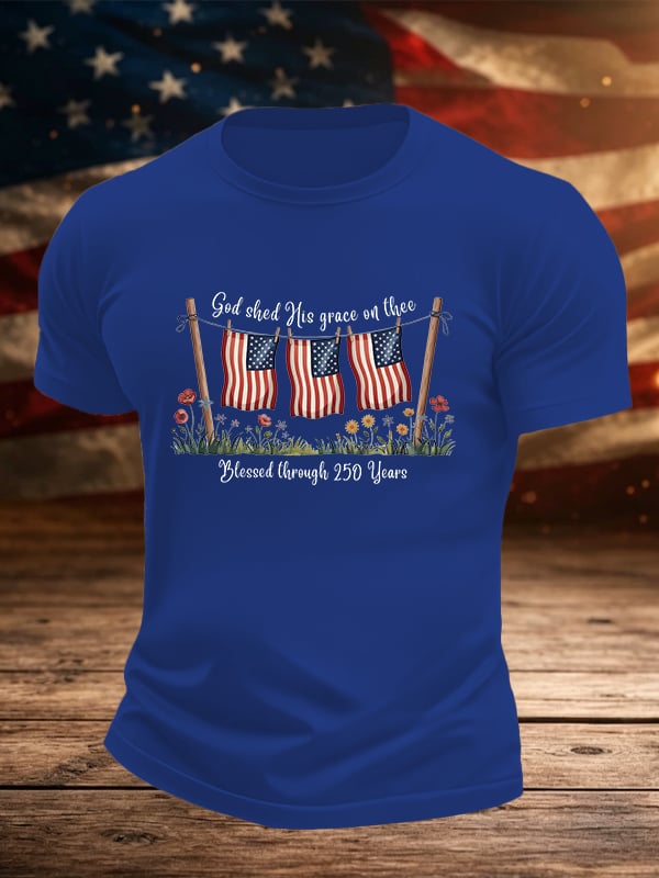 Men's Blessed through 250 Years Printed T-Shirt