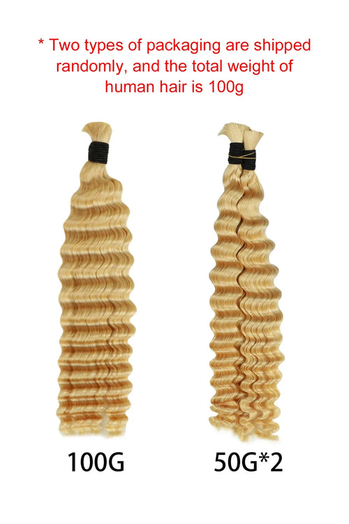 613 Blonde Deep Wave Bulk Human Hair for Braiding BU04