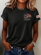 Women'S Casual Independence Day Print Top
