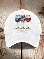250th Anniversary Wine Glass Celebration Print Casual Hat