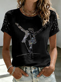 Women's Superstar Art Print Round Neck T-shirt