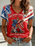 Women'S 250 YAERS OF FREEDOM Printed Casual T-Shirt