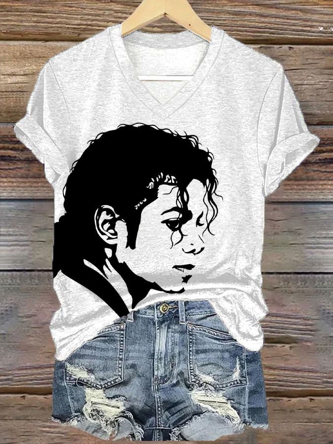 Women's Retro Superstar Art Printed Short-Sleeve T-Shirt