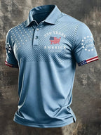 Men's Retro "Patriot" Color-Block Short-Sleeve Polo Shirt