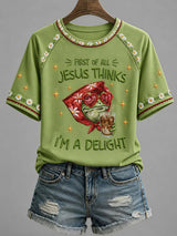 Women's Casual Funny Faith Graphic Print T-Shirt