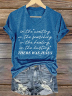 Women'S Casual Faith-Themed Printed Short-Sleeved T-Shirt