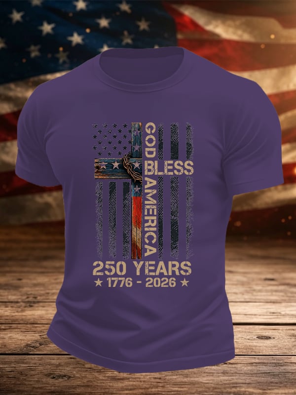 Men's GOD BLESS AMERICA Printed T-Shirt