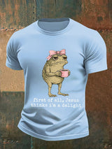 Men's First Of All Jesus Thinks I'm A Delight Shirt, Funny Christian Frog T-Shirt
