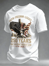 250Th Anniversary Commemorative Faith Printed Round Neck T-Shirt In The United States