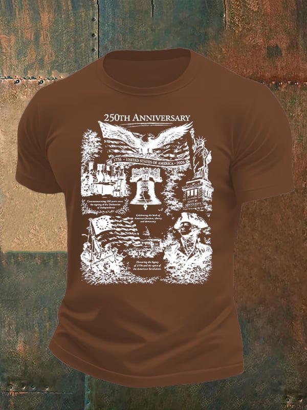 Men's  Retro USA 250th Anniversary Print T-Shirt