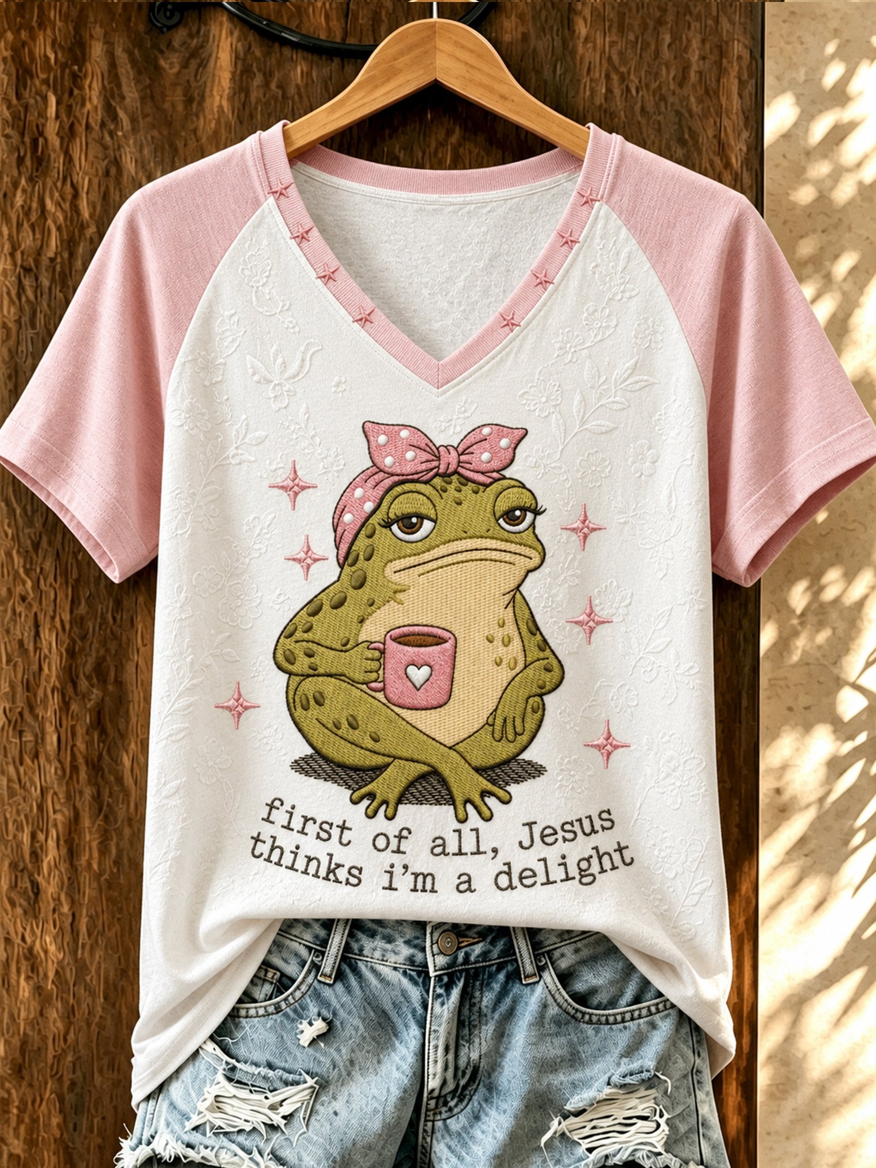 Women's "Faith" V-neck top