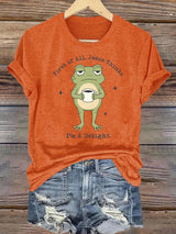 Women's  Funny First Of All Jesus Thinks I’m A Delight Frog shirt