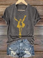 Women's Superstar Art Print V Neck T-shirt