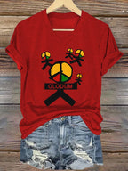 Women's Superstar Art Print V Neck T-shirt