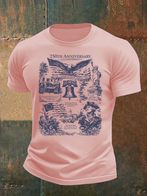Men's  Retro USA 250th Anniversary Print T-Shirt
