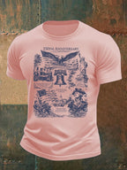 Men's  Retro USA 250th Anniversary Print T-Shirt