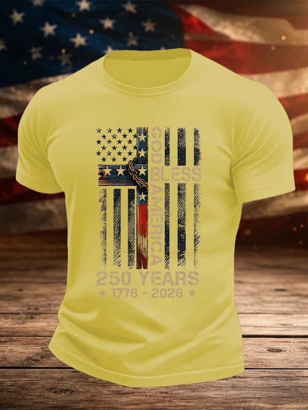 Men's GOD BLESS AMERICA Printed T-Shirt