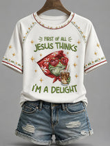 Women's Casual Funny Faith Graphic Print T-Shirt