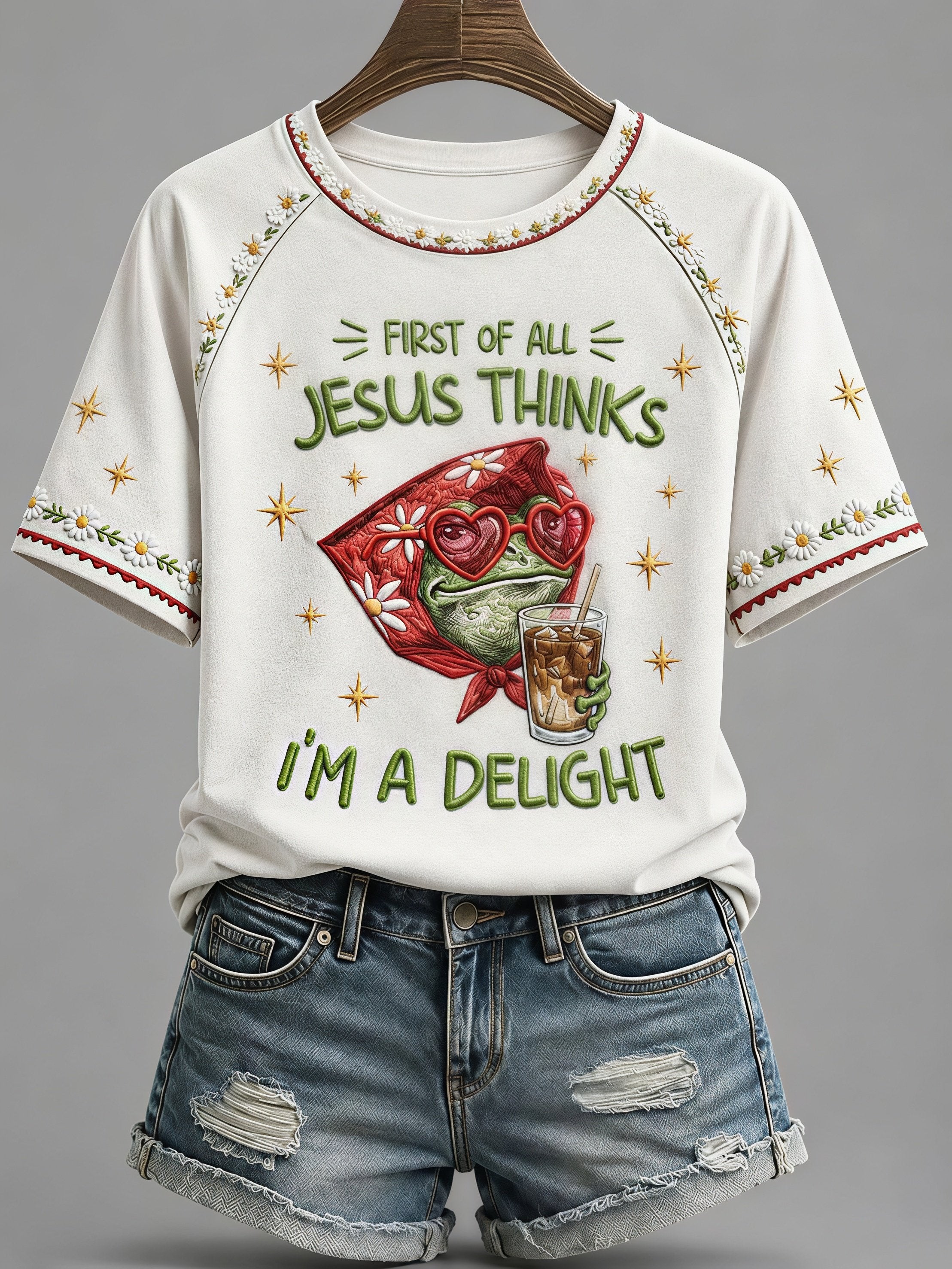 Women's Casual Funny Faith Graphic Print T-Shirt