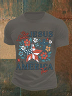 Men's She loves JESUS and AMERICA Printed T-Shirt