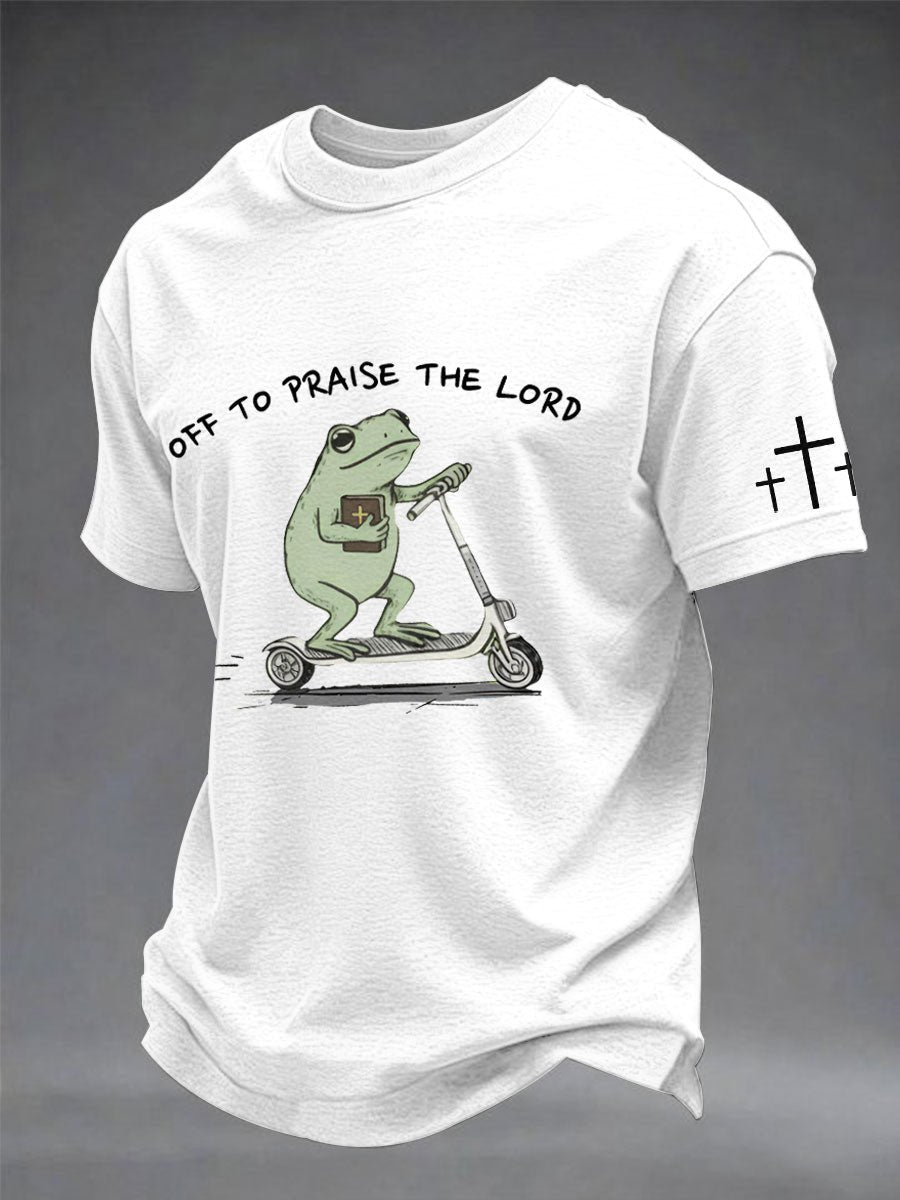 Men's Off To Praise The Lord Print Casual T-shirt