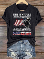 Women's  THIS IS MY FLAG Print T-Shirt