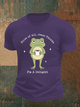 Men's Funny First Of All Jesus Thinks I’m A Delight Frog shirt