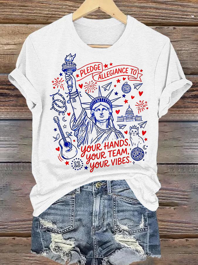 Women's  Pledge Allegiance To Your Hands Your Team Your Vibes Shirt