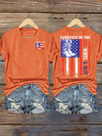 Women's  Courtesy Of Red White And Blue 250th Anniversary Flags T-Shirt