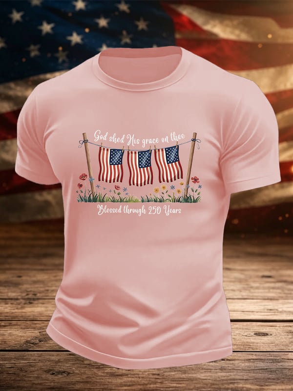 Men's Blessed through 250 Years Printed T-Shirt