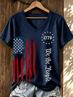 Women'S American Flag We The People T-Shirt