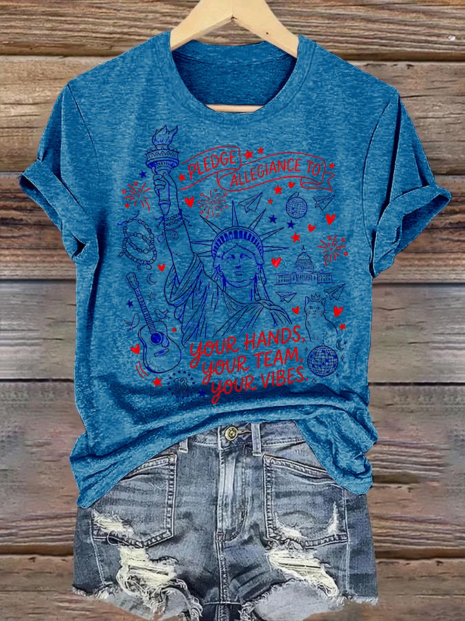 Women's  Pledge Allegiance To Your Hands Your Team Your Vibes Shirt
