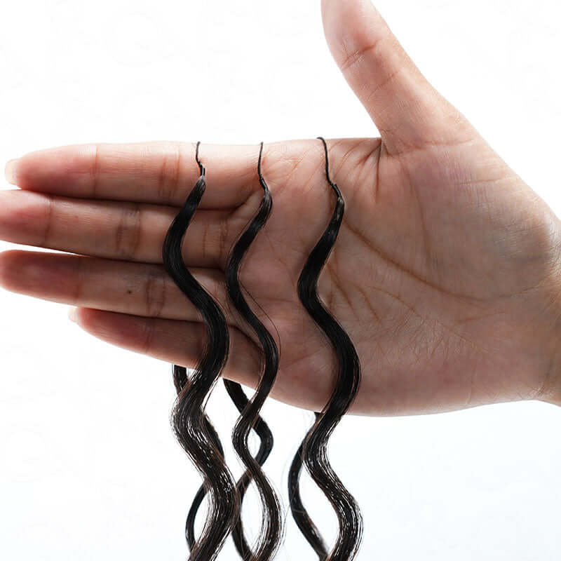 QVR Burmese Curly Feather Crochet Human Hair Ombre Brown #T1B/4 Machine Made Crochet Weave Hair Extensions