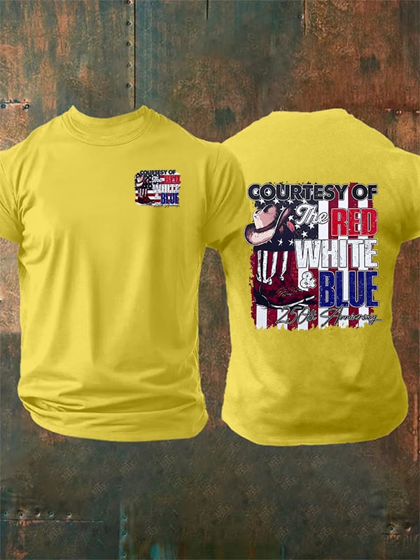 Men's  Courtesy Of Red White And Blue, 250th Anniversary Freedom T-Shirt