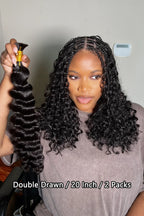 Deep Wave Bulk Human Hair For Braiding Natural Black BU03