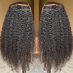 QVR Glueless Jerry Curly HD Lace 13x4 Lace Front Wigs Natural Black Human Hair Wig Beginner-Friendly