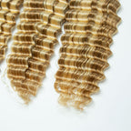 QVR Human Braiding Hair P27/613 Highlight Deep Wave Bulk Hair for Boho Braids