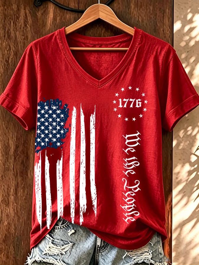 Women'S American Flag We The People T-Shirt