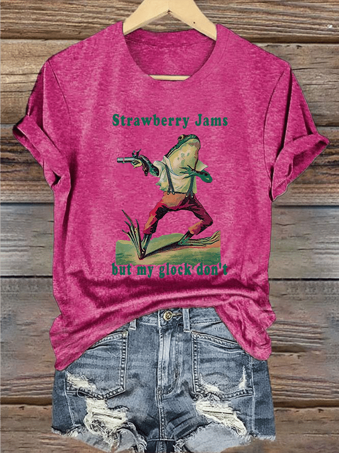 Women's Strawberry Jams but my glock don't Printed T-Shirt