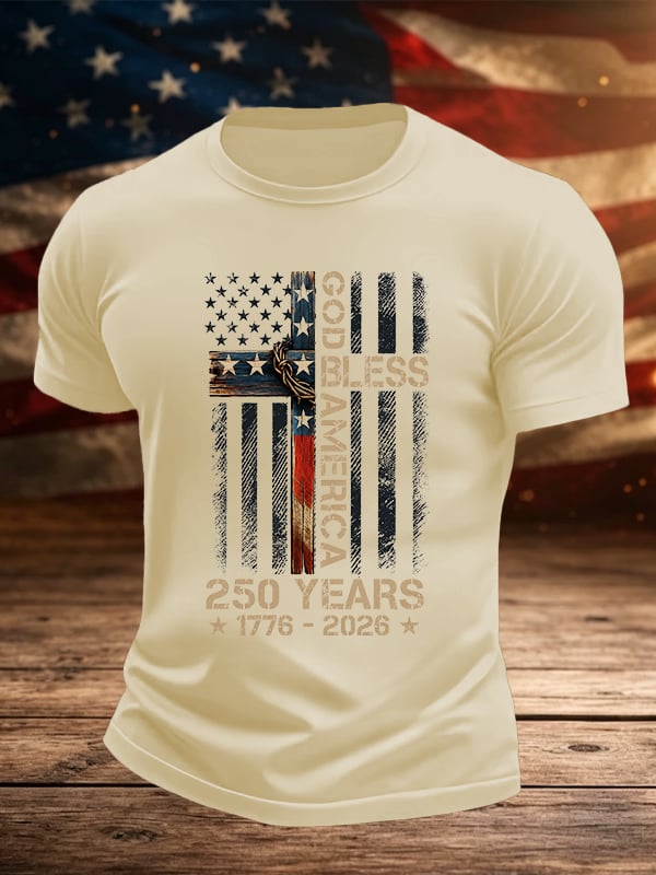 Men's GOD BLESS AMERICA Printed T-Shirt