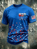 Men's Red Wine & 250 Years Of Freedom Printed Casual T-shirt