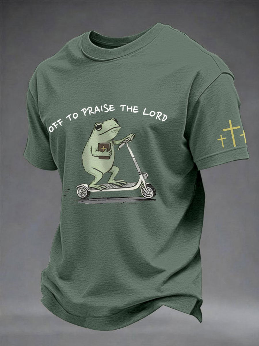 Men's Off To Praise The Lord Print Casual T-shirt