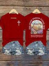 Women's  God Turns Broken Pieces Into Masterpieces Christian Tops Comfort Colors T-Shirt