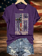 Women's GOD BLESS AMERICA Printed T-Shirt